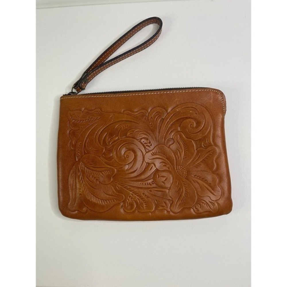 NWT Patricia Nash Cassini Italian Tooled Leather Wristlet Clutch‎ Retro Western